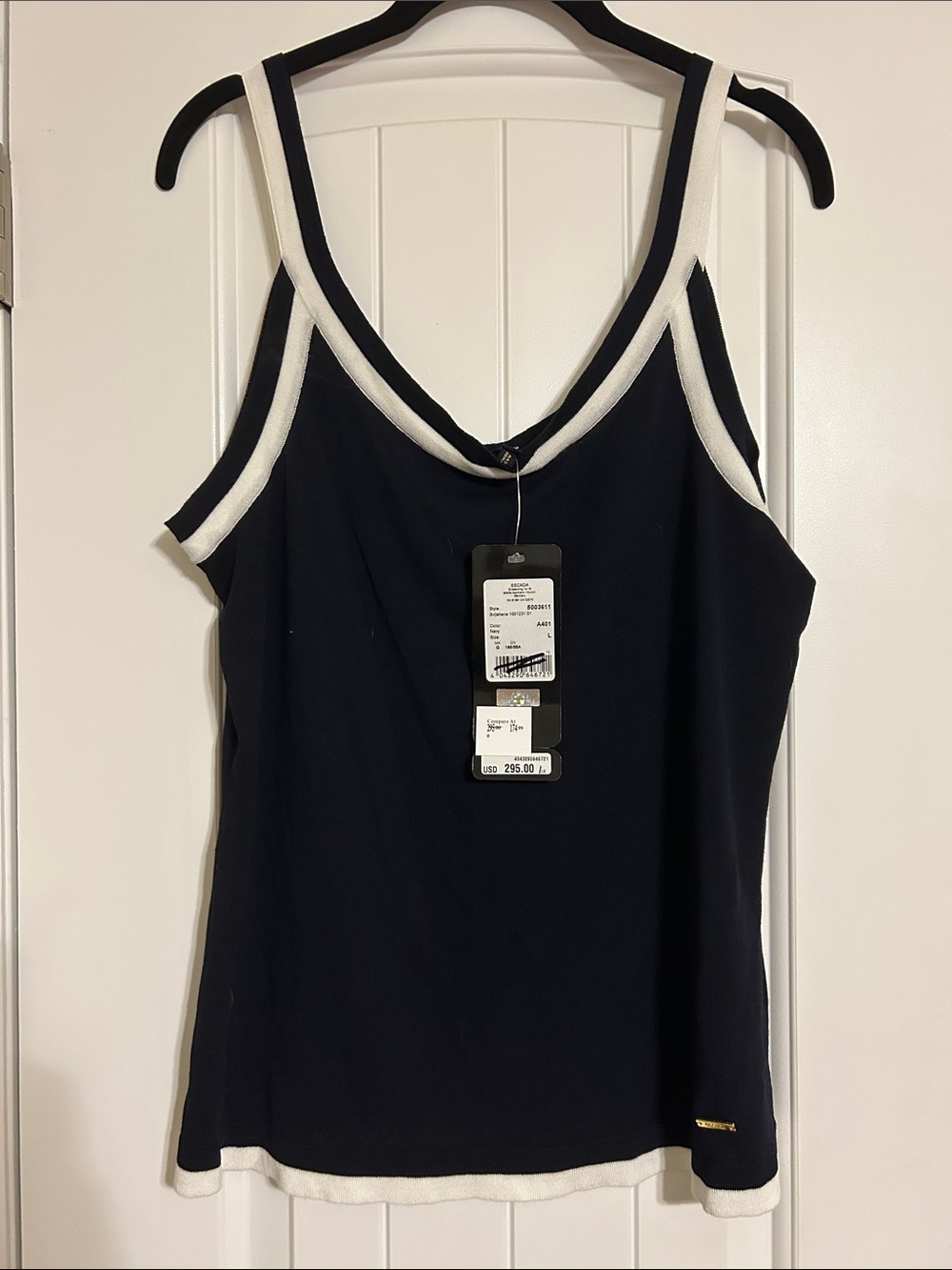 Escada Black Camisole with White Trim